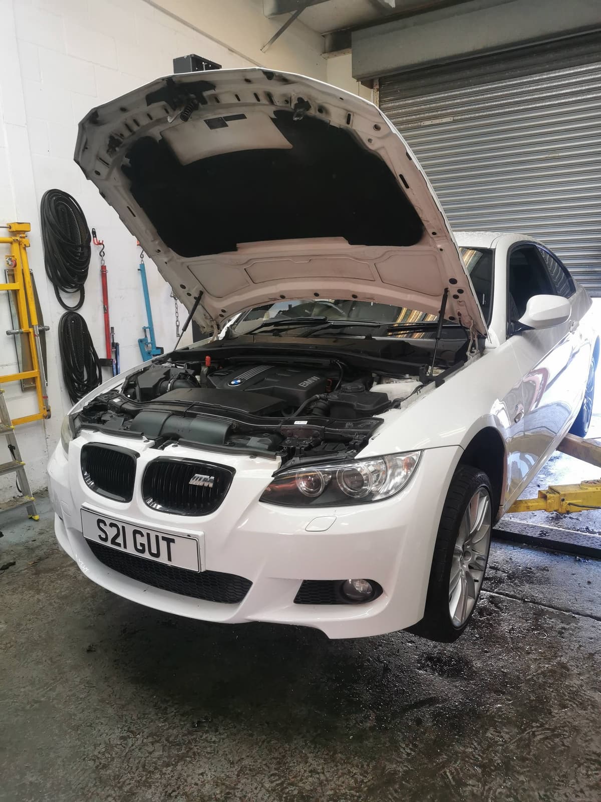 Mechanic working on a car